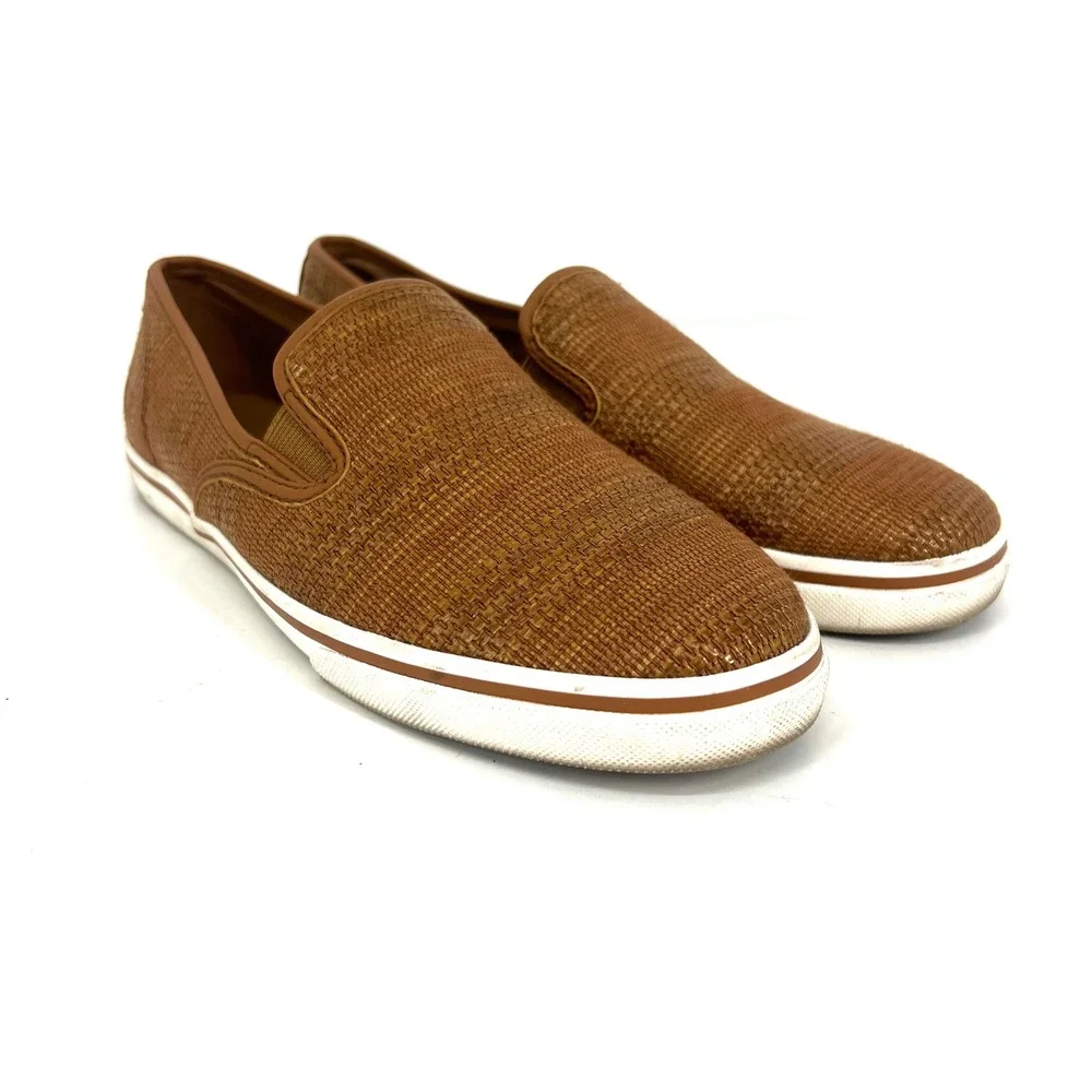 Lauren Ralph Lauren Janis Tan Woven Slip On Loafer Flats Women's Size 9B